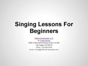Singing Lessons For Beginners