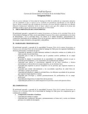 Perfil Profesional de un terapeuta físico de la Universidad de Santiago de Chile