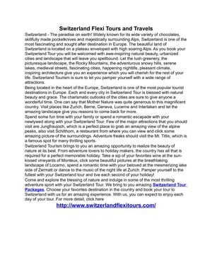 Switzerland Flexi Tours and Travels