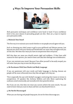 4 Ways To Improve Your Persuasion Skills
