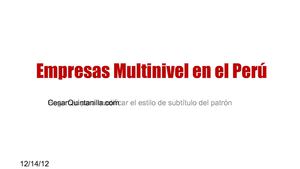 Empresas Multinivel en el Perú