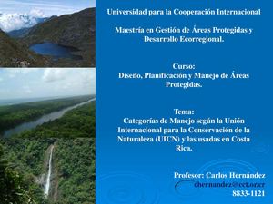 Presentación de Categorías de Manejo
