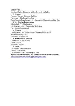 Créditos adicionais referentes ao volume 1