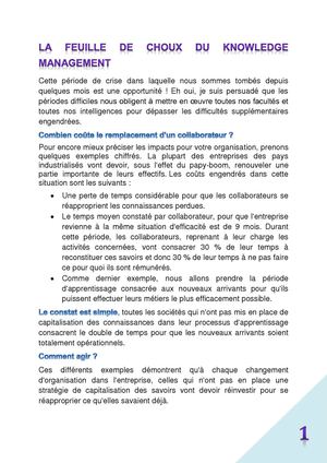 Feuille de choux Knowledge Management