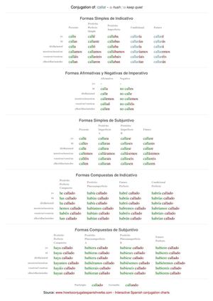 Spanish conjugation of callar