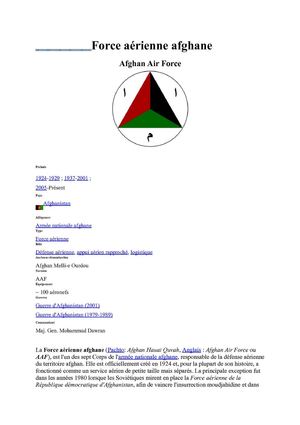 Force aérienne afghane