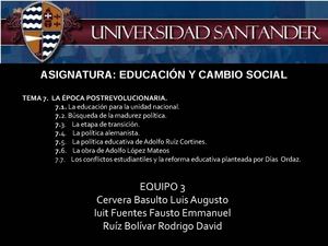 TEMA 7.  LA ÉPOCA POSTREVOLUCIONARIA.