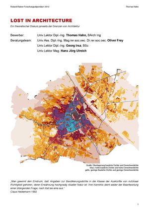 SIEGERPROJEKT Roland-Rainer-Forschungsstipendium 2012