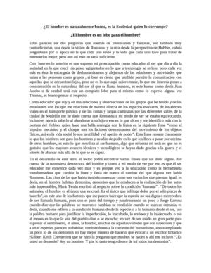 ¿El hombre es naturalmente bueno?