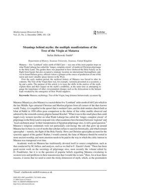 Meanings behind myths. The Multiple Manifestations of the Tree of the Virgin