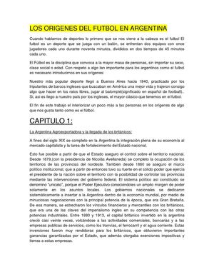 LOS ORIGENES DEL FÚTBOL EN LA ARGENTINA