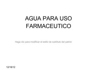 agua uso farmaceutico