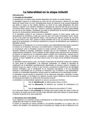 La lateralidad en la etapa infantil