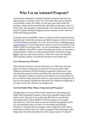 Why Use an Autosurf Program