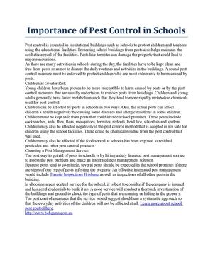 Importance of Pest Control in Schools