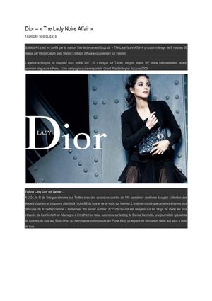 DIOR - "The Lady Noire Affair" 