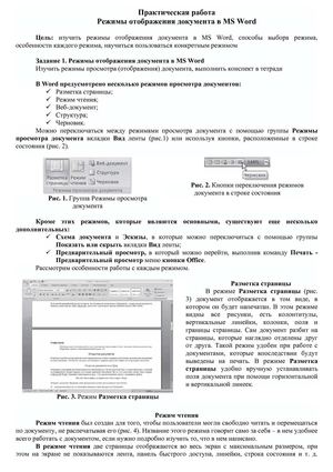 ПР Режимы отображения документа в MS Word