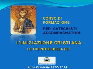 III L'INIZIAZIONE CRISTIANA - Le tre note Cei 2 b