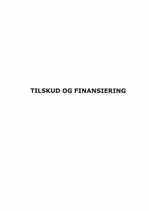Tilskud og Finansiering