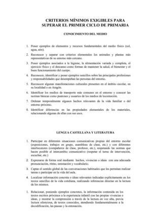 Criterios mínimos de Primaria
