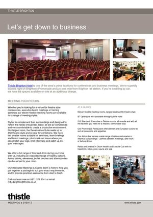 Thistle Brighton Fact Sheet