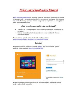 Crear cuenta en Hotmail