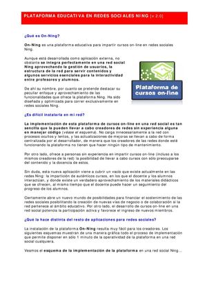 Plataforma educativa para redes sociales Ning