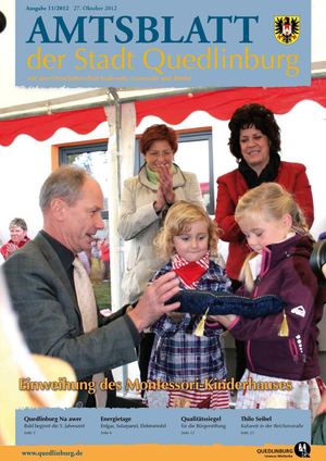 Amtsblatt der Stadt Quedlinburg mit den Ortschaften Bad Suderode, Gernrode und Rieder Ausgabe 11/2012 27. Oktober 2012