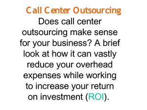 Offshore Call Center Outsourcing Services