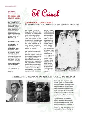 El Crisol. Siglo XXI. Dic. 8, 2012. Dirección: Los Casas