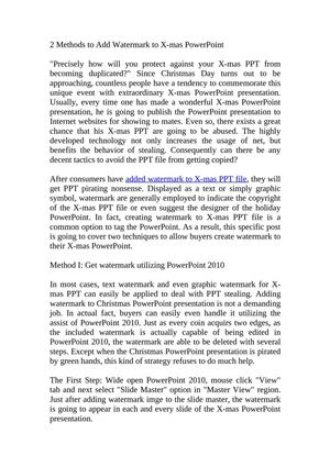 2 Methods to Add Watermark to X-mas PowerPoint