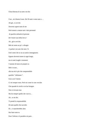 Chiacchierata di un ateo con dio