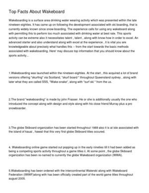 Top Facts About Wakeboard