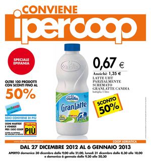 Volantino Ipercoop Conè - dal 27 dicembre 2012 al 6 gennaio 2013
