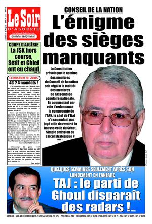 le soir d'algeria 29/12/2012
