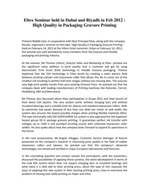 Printechme : Eltex seminar March 2012