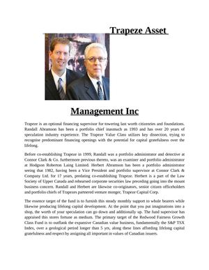 Trapeze Asset Management Inc.
