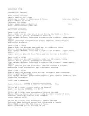 CURRICULUM VITAE GRAUSO FRANCESCO