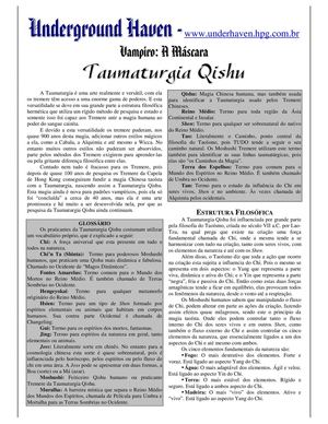 Taumaturgia Qishu - Suplemento