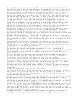 Tlemcen: commémoration du 48ème anniversaire du décès du Maitre de la musique Andalouse le Cheikh Larbi Ben Sari.