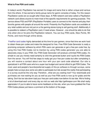 What is Free PSN card codes