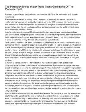 The Particular Bottled Water Trend That's Getting Rid Of The Particular Earth