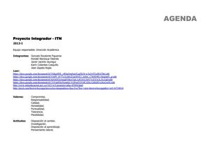 Agenda de Trabajo: "Proyecto Integrador ITN-Trujillo"