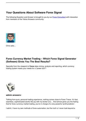 Your Questions About Software Forex Signal