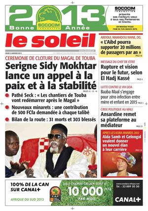 Edition du 3 janvier 2013
