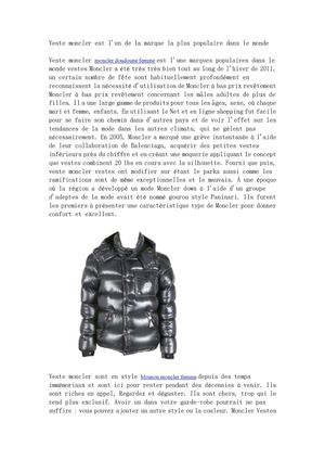 Veste moncler est l'un de la marque la plus populaire dans le monde