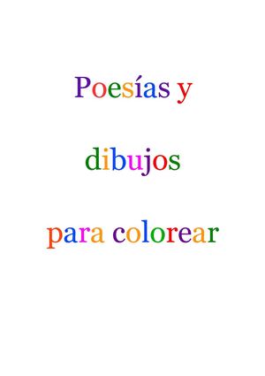 Poesías y dibujos para colorear