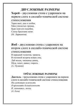 Стихотворные размеры