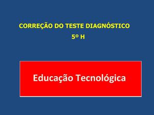 CORREÇÃO DO TESTE DIAGNÓSTICO E.T. 5ºAno