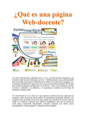 ¿Qué es una página web docente?